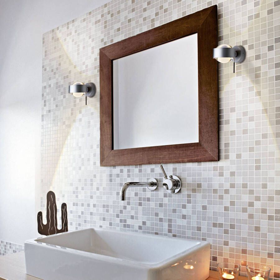 Top Light LED wandlamp Puk Wall+, mat chroom