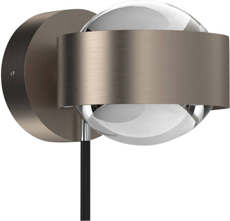 Top Light Puk Mini Wall+ LED, lenzen helder, nikkel mat