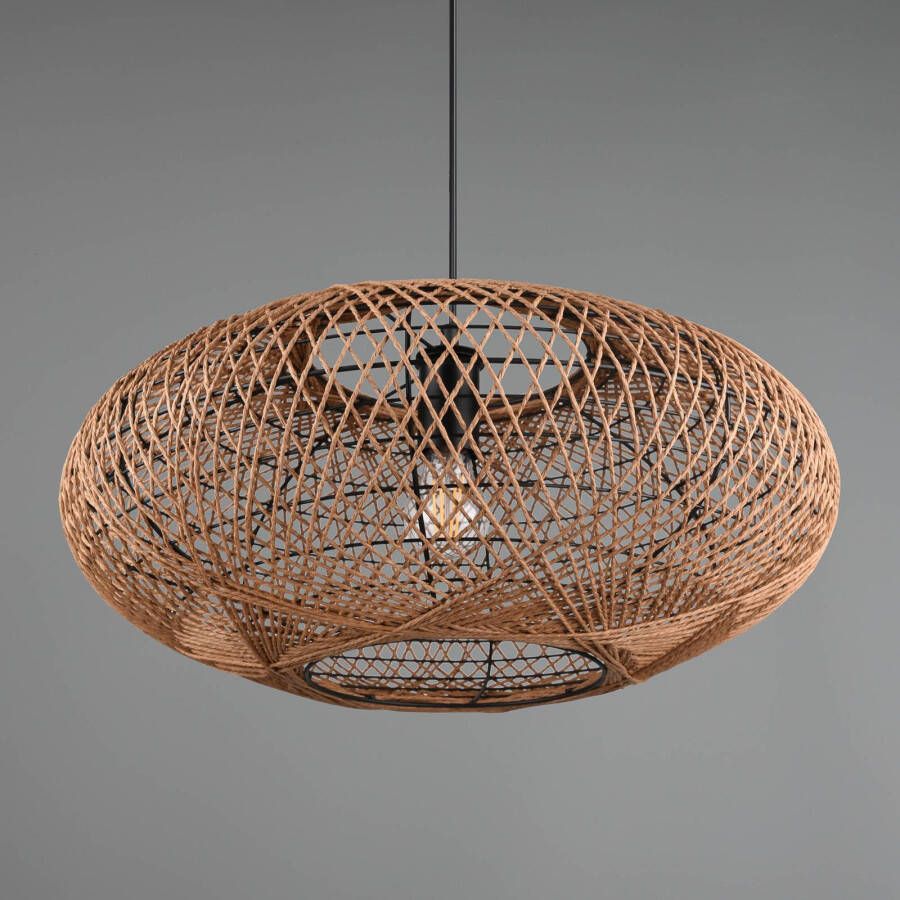Trio Lighting Hanglamp Hedda van sisal en metaal