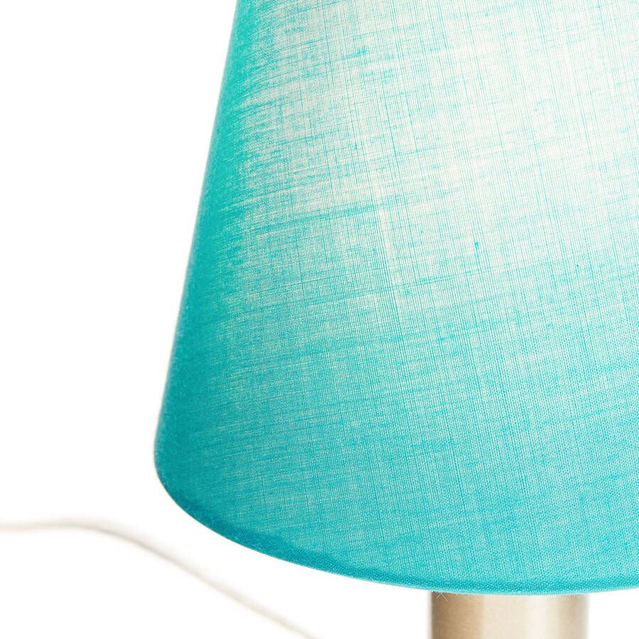Trio international Tafellamp Met Kap Series 5996 24cm blauw met mat chroom 599600119