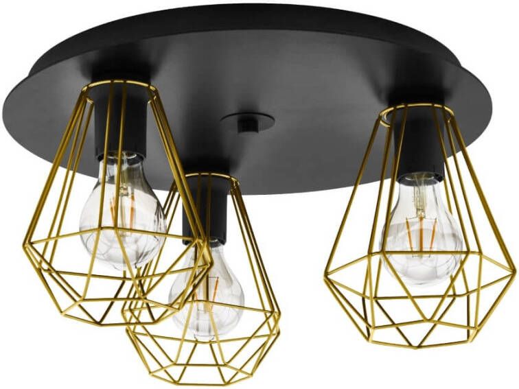 EGLO Tarbes 2 Plafondlamp E27 Ø 45 Cm Zwart/koper