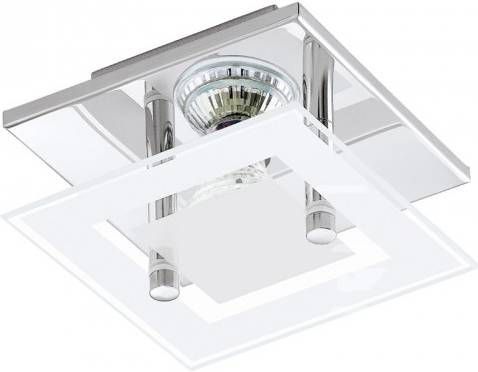 EGLO Plafondlamp ALMANA chroom/l13, 5 x h8, 5 x b13, 5 cm/inclusief 1x gu10(elk 3w, 240lm, 3000k)/plafondlamp met warm witte lichtkleur keukenlamp vloerlamp lamp voor de woonkamer lamp voor keuken of hal keukenlamp