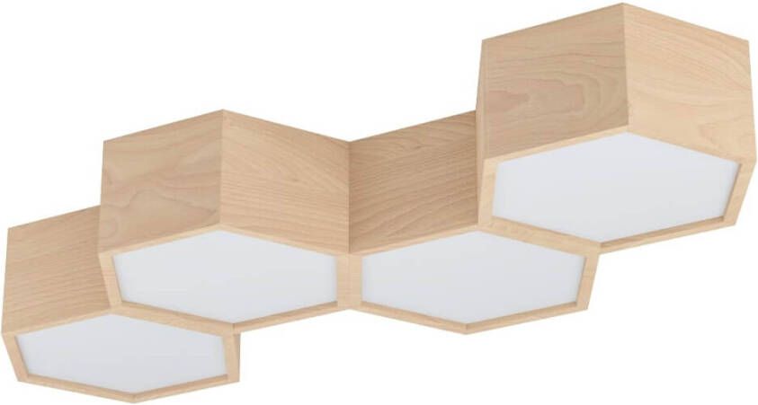 Eglo Houten plafondlamp Mirlas 4 lichts 98862