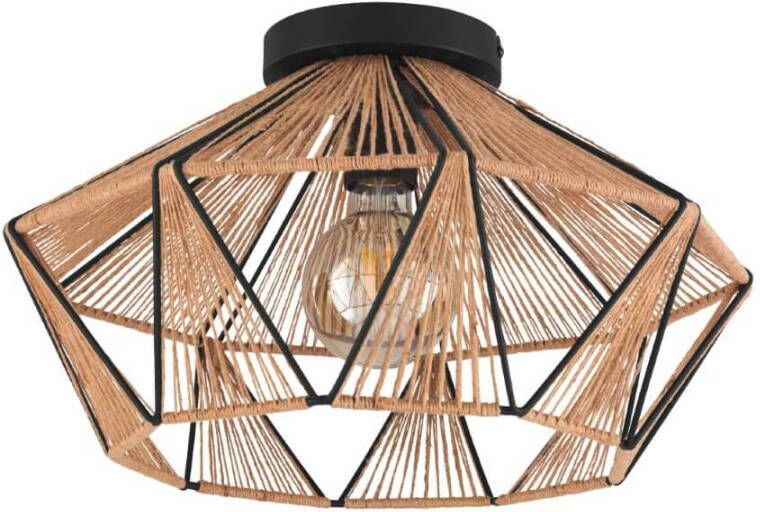 EGLO Adwickle Plafondlamp E27 Ø 44, 5 cm Zwart/Natuur