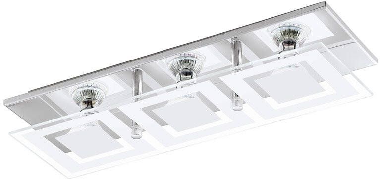 EGLO Plafondlamp ALMANA chroom/l41, 5 x h8, 5 x b13 cm/inclusief 3x gu10(elk 3w, 240lm, 3000k)/plafondlamp met warm witte lichtkleur keukenlamp vloerlamp lamp voor de woonkamer lamp voor keuken of hal keukenlamp
