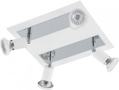 EGLO  Sarria   Spot   4 Lichts   Wit,  Chroom