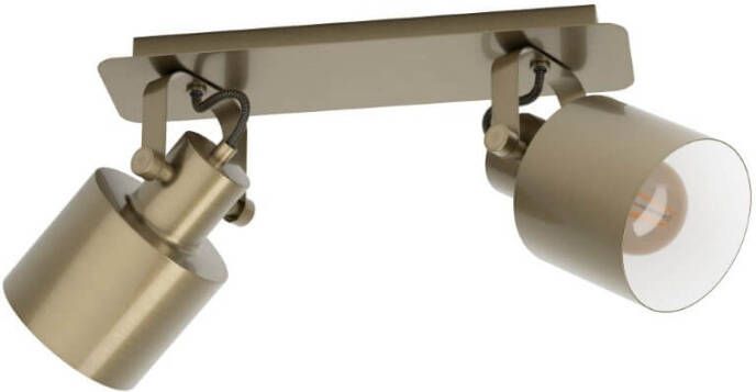 EGLO Plafondspot Southery 2 lamps crè, me goud geborsteld