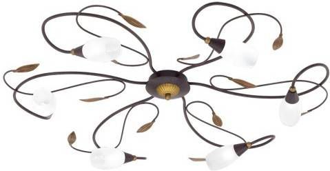 EGLO Gerbera 1 Plafondlamp G9 Ø 78 cm Antiek Bruin, Goud/Wit