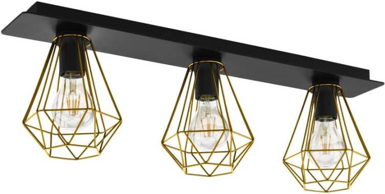 EGLO Tarbes 2 Plafondlamp E27 77 Cm Zwart/koper