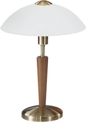 EGLO Solo 1 Tafellamp 1 Lichts Ø260mm. Brons, Noot Wit