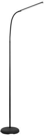 EGLO Staande lamp LAROA zwart/l53, 5 x h130 x b21, 5 cm/inclusief 1x led plank(elk 4, 5w, 550lm, 4000k)/staande lamp met neutraalwitte licht dimbaar per touch in 4 treden zwenkbare hoofd staande lamp werkkamer lamp bureaulamp