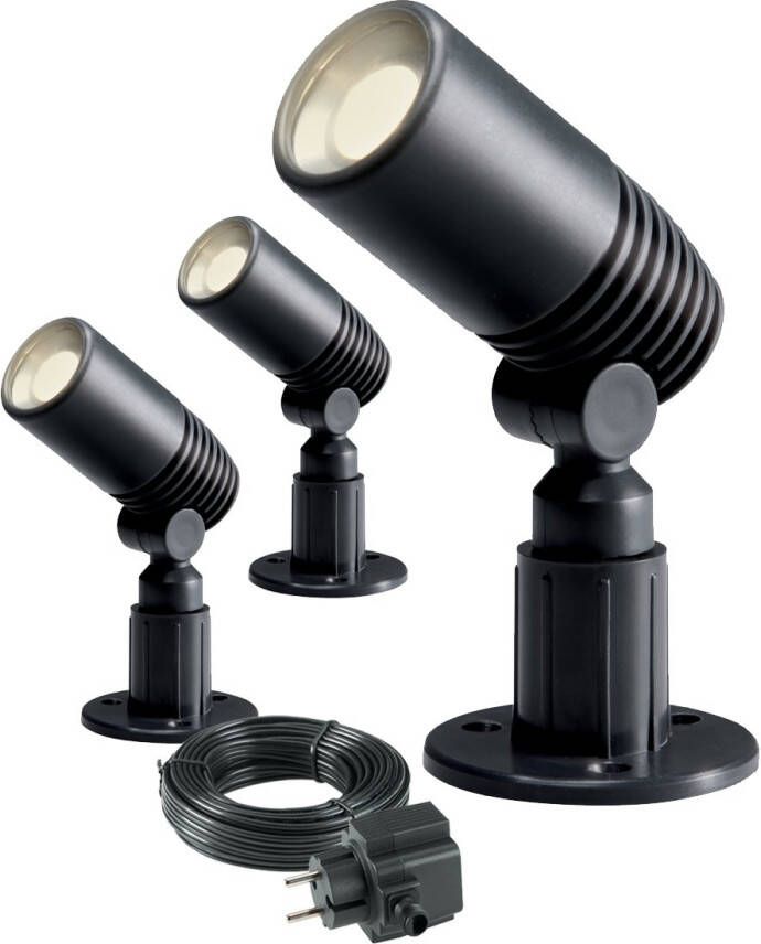Garden Lights Spotlicht Alder 3 st LED 2 W antracietkleurig 2580063