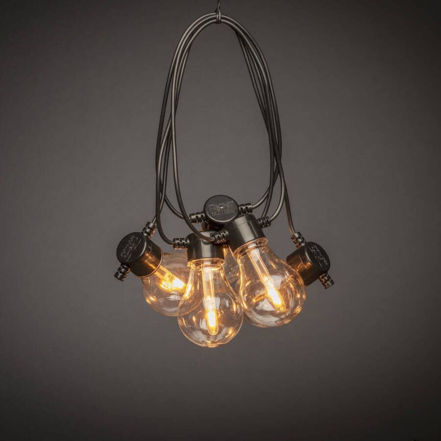 KONSTSMIDE Led lichtsnoer Kerstversiering buiten Led biertuinverlichting, helder, met dimmer, 10 heldere lampen/20 amberkleurige dioden(1 stuk )