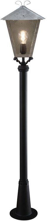 KonstSmide Landelijke tuinlamp Benu 128cm zwart met zinkgrijs 436 320