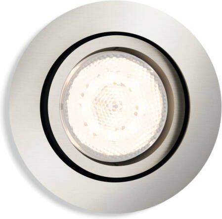 Philips Warm Glow inbouwspot Shellbark rond 4, 5w 2700K 9cm mat chroom 5020117P0
