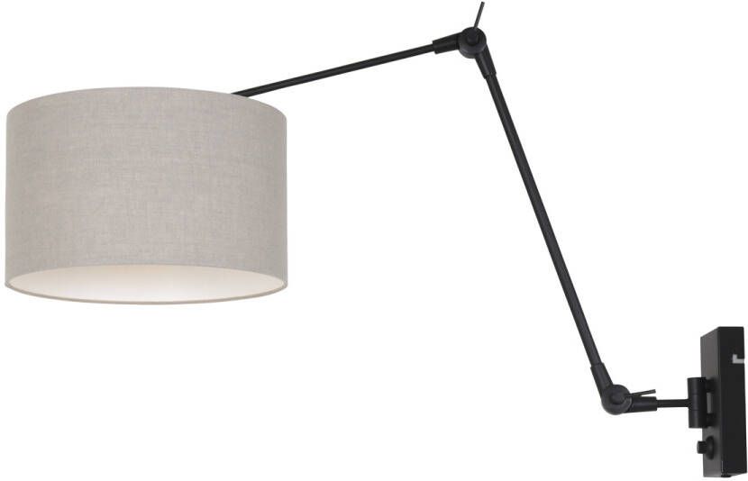 Steinhauer Wand Leeslamp Prestige Chic zwart met 30cm taupe lampenkap 8119ZW