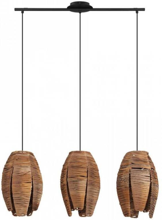 EGLO hanglamp Mongu 3 lichts zwart/bruin Leen Bakker