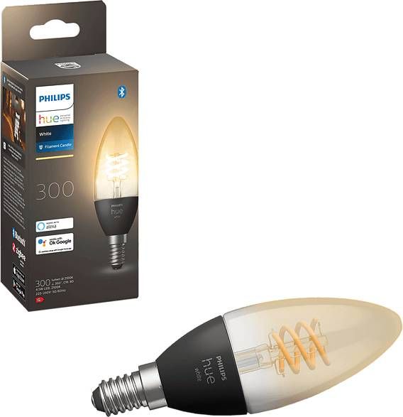 Philips Hue Filament Kaarslamp E14 1 pack zachtwit licht