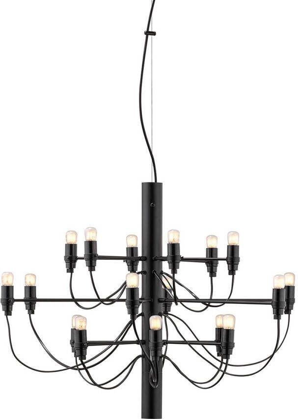 FLOS 2097/18 Kroonluchter Mat Zwart/Frosted Bulbs