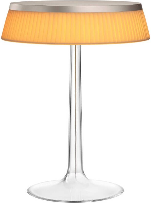 FLOS Bon Jour Tafellamp Mat Chroom Plissé