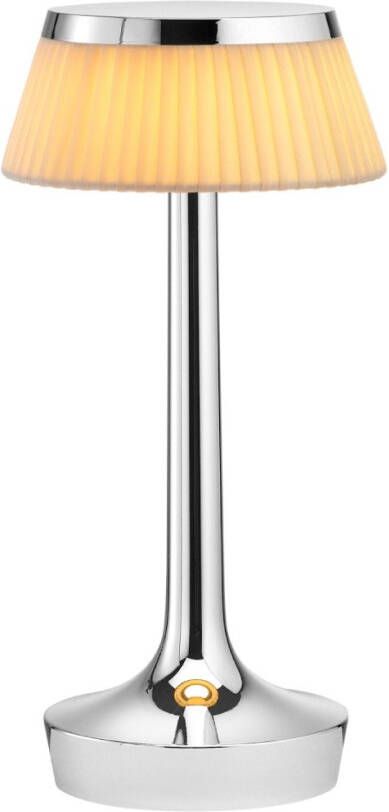 FLOS Bon Jour Unplugged Tafellamp Chroom Plisse