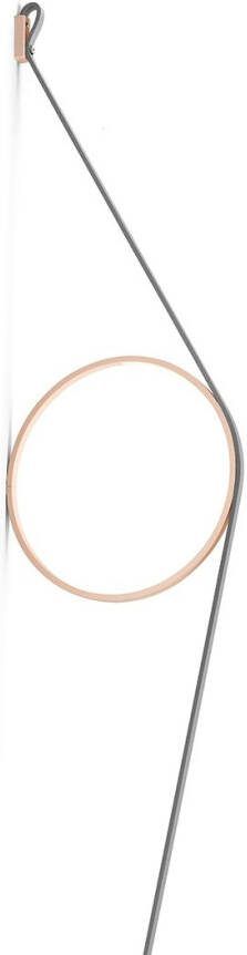 FLOS WireRing Wandlamp Grijze Kabel Roze Ring