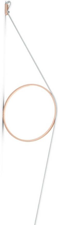 FLOS WireRing Wandlamp Witte Kabel Roze Ring
