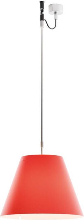 Luceplan Costanza Hanglamp Aluminium Primary Red Lampenkap