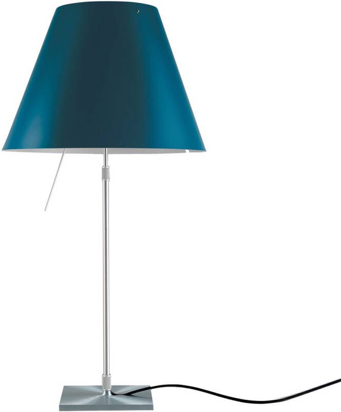 Luceplan Costanza Tafellamp Aluminium Petroleum Blue Lampenkap