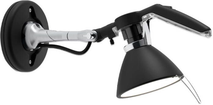 Luceplan Fortebraccio Wandspot Zwart Diameter Kap 11cm