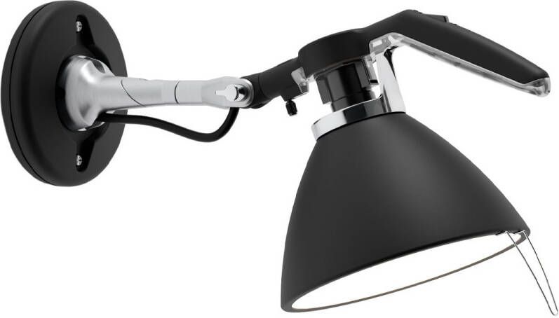 Luceplan Fortebraccio Wandspot Zwart Diameter Kap 16 cm