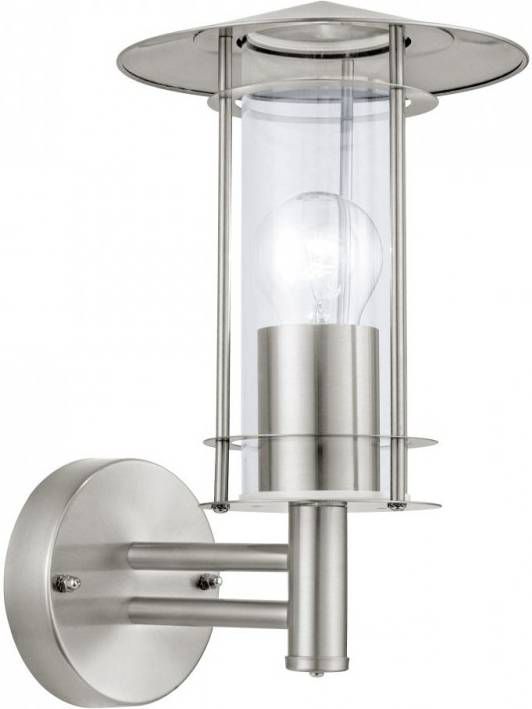 EGLO Lisio Buitenverlichting Wandlamp 1 Lichts Rvs Helder