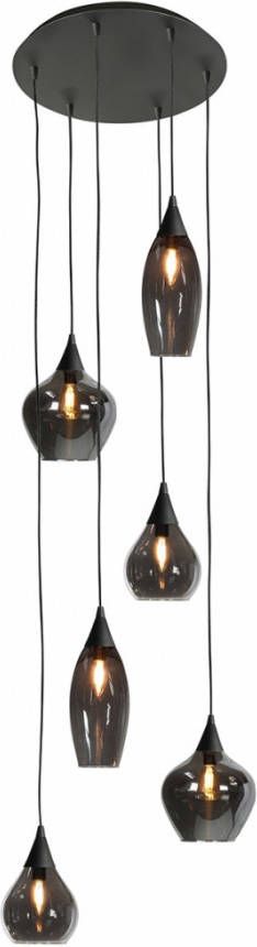 Woononline Hanglamp Cambio 6 lichts zwarte plaat