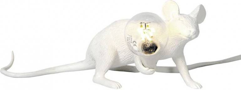 Seletti Mouse Tafellamp Resin Wit Liggend