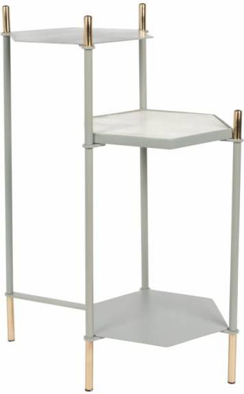 Zuiver Honeycomb Sidetable Marmer/Ijzer 53 x 73,5 cm Grijs