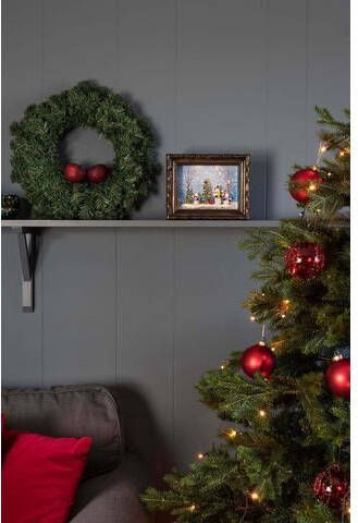 KONSTSMIDE Led lantaarn Kerst versiering Led fotolijstje met sneeuwpoppen, met water gevuld(1 stuk )