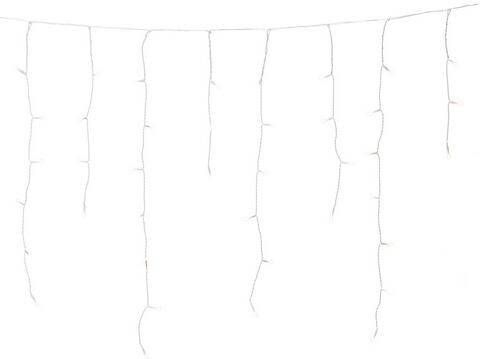 KONSTSMIDE Led lichtgordijn Kerstversiering buiten Led ijsregen lichtgordijn, voor buiten, 80 warm witte dioden, met lichtsensor en 6 uur en 9 uur timerfunctie, werkt op batterijen, witte kabel