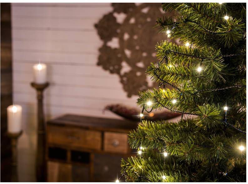 Konstsmide Micro LED lichtsnoer groen met 100 warm witte lampen