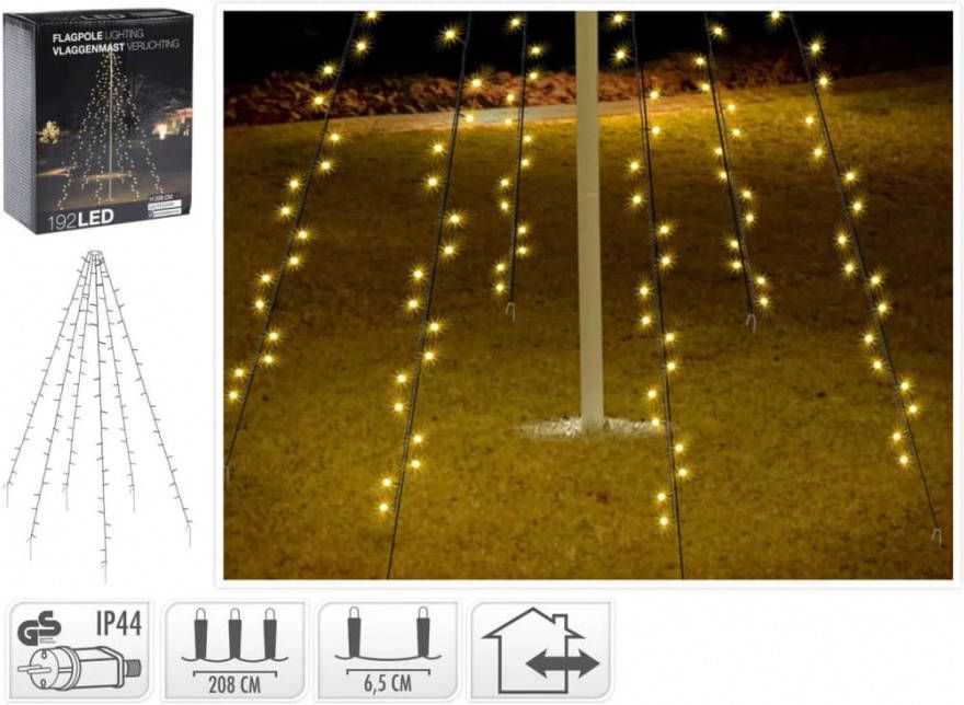 Massamarkt Vlaggenmast Verlichting 192Led everlands kunstkerstboom Vorm Voor Vlaggenmast Of