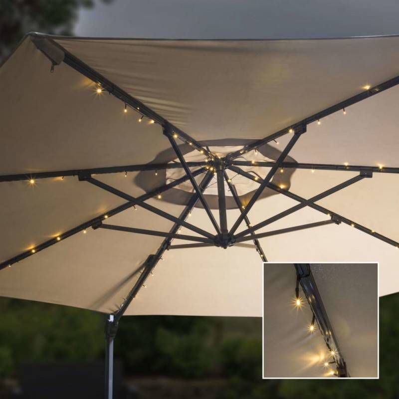 Huismerk Premium Solar LED Lichtketting voor Parasols 130 cm