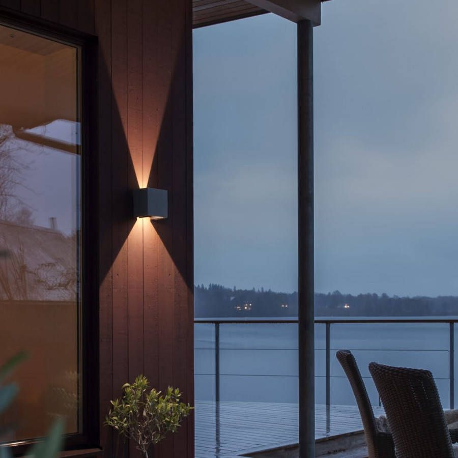 Konstsmide Buitenlamp 'Cremona 2' Wandlamp, 13cm hoog, PowerLED 2 x 3W / 230V, kleur Antraciet