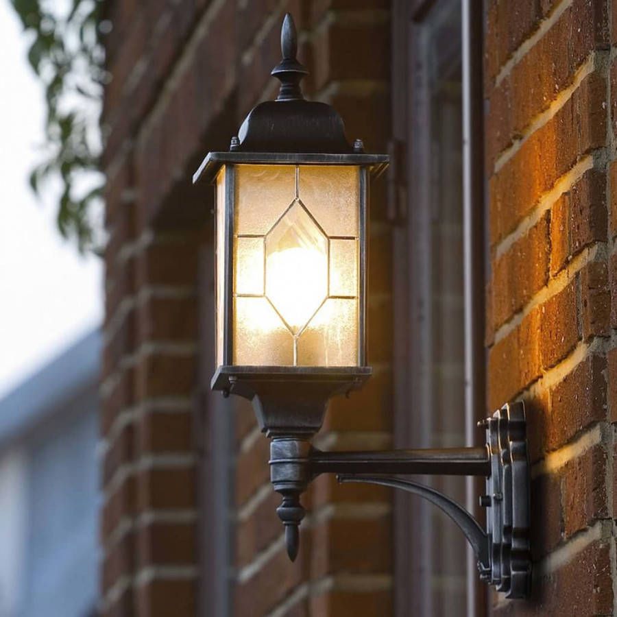 KonstSmide Buitenlamp Milano Up zwart zilver gevlamd 7247 759