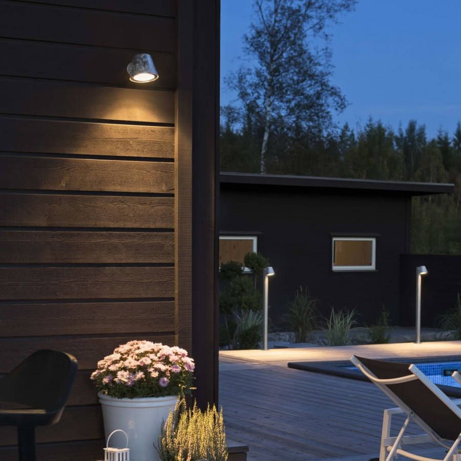 Konstsmide Buitenlamp 'Trieste' Wandlamp GU10 / 230V, kleur Verzinkt