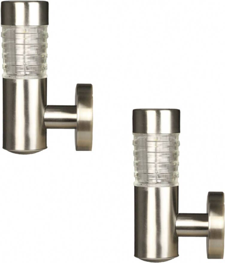 Luxform Solar LED wandlampen voor buiten Tacoma zilver 2 st 34245