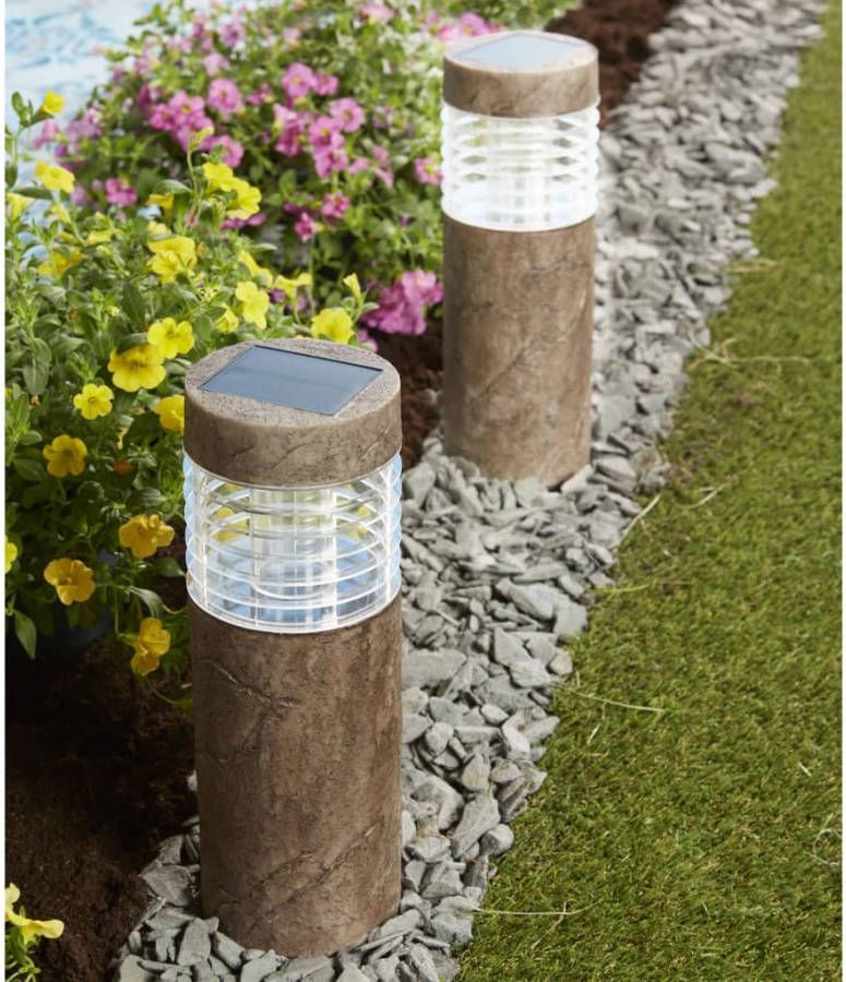 Luxform Tuinlamp Iowa solar LED intelligent hybride antracietkleurig