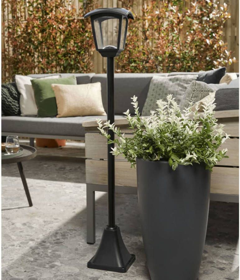 Luxform Tuinlamp Minnesota solar LED slim hybride zwart