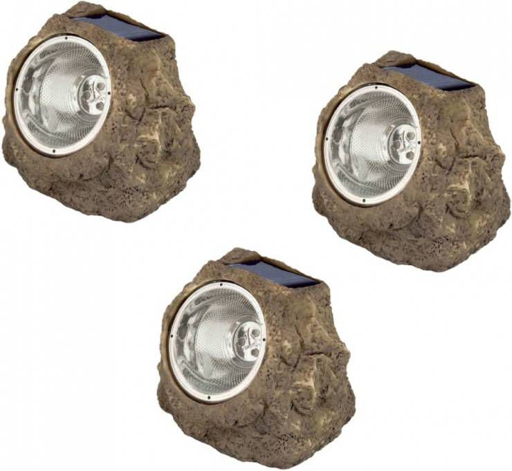 Luxform Tuinverlichting Andes 15 X 11 Cm Polyresin Bruin 3 pack