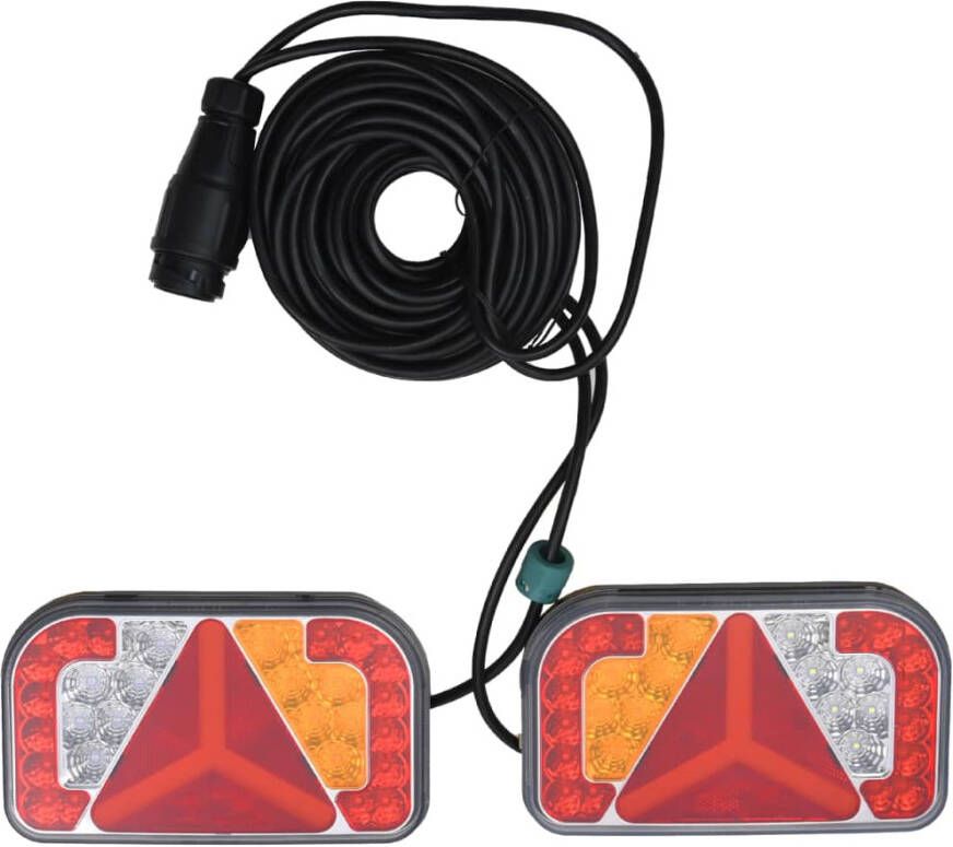 VIDAXL Aanhangerlampen 2 st LED lamp 12 V 24x5x14, 5 cm rood