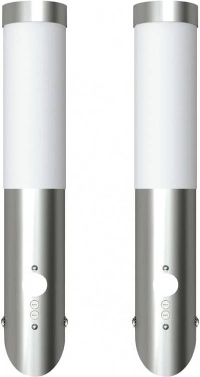 VIDAXL Buitenlamp RVS Enego met sensor(2 stuks )