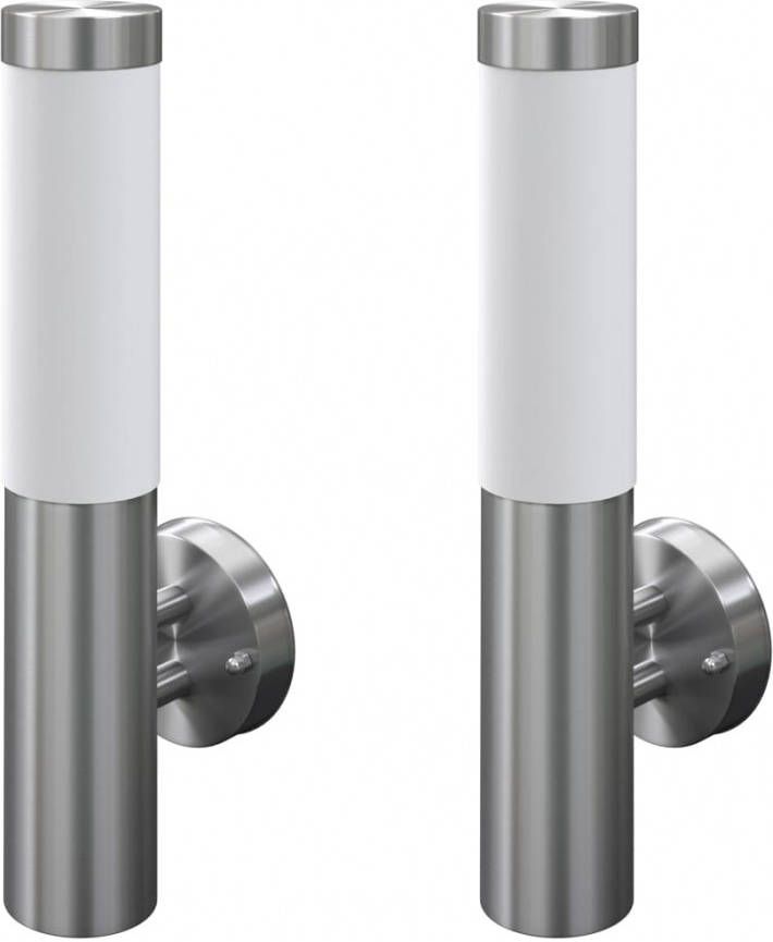 VIDAXL Buitenlamp RVS Savona(2 stuks )